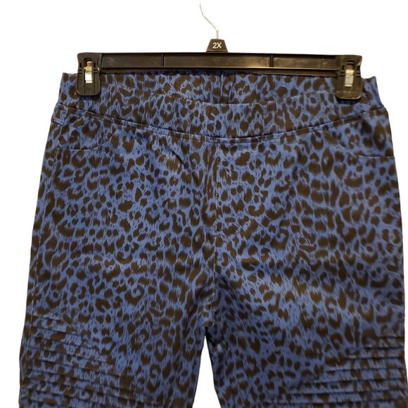 Umgee Pants Large Womens Pull On Skinny Zip Ankle Navy Blue Stretch - Picture 8 of 11